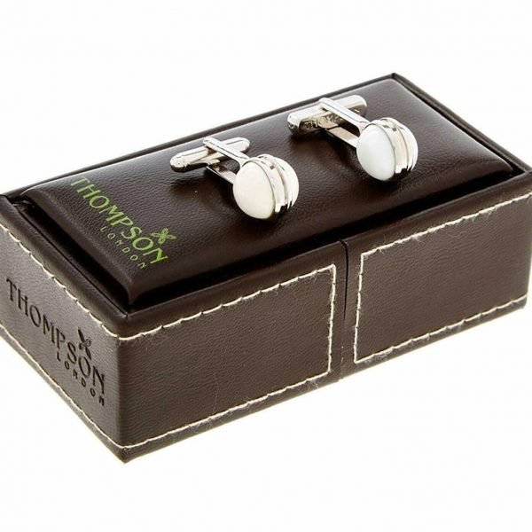 Thompson London Silver Tone Ball Cufflinks