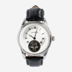 Jean Bellecour Automatic Skeleton Watch Black Leather Open Heart JBW5022