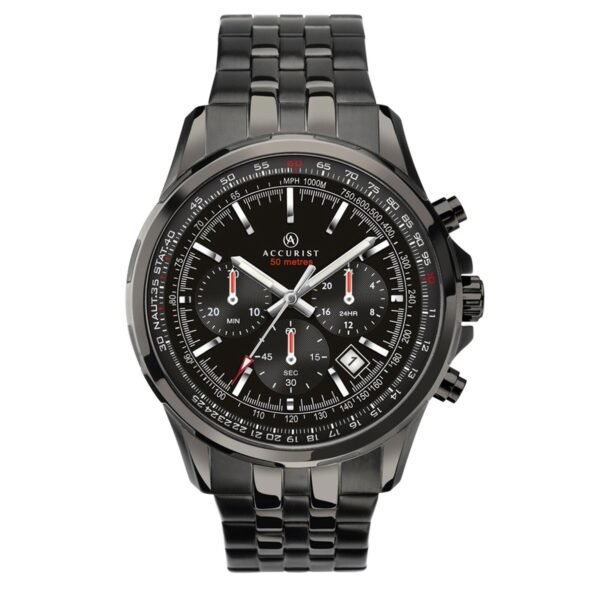 Accurist Men's Black IP Stainless Steel Bracelet Watch 7250