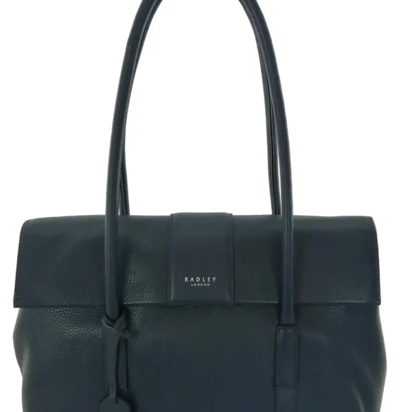 Radley Brompton Mews Flap Shoulder Leather Bag Dark Blue Flap Medium H6173401