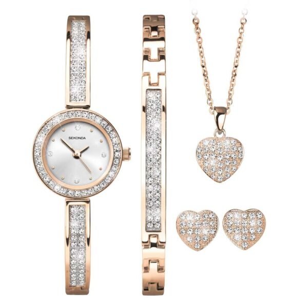 Sekonda Ladies Classic Watch, Bracelet, Necklace, earrings 2530G Gift Set