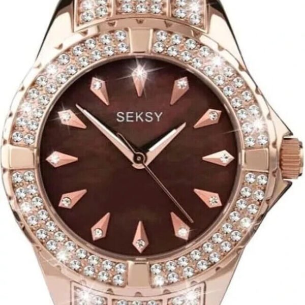 Seksy Rose Gold Stainless Steel Fashion Watch 4794 Swarovski Crystal