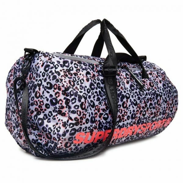 Superdry Womens Barrel Bag Dry Ladies Leopard Print Barrel Bag Sport Gym Bag