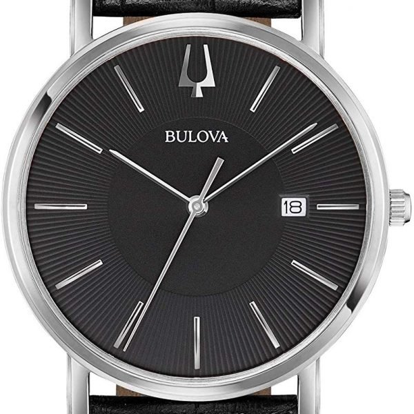 Bulova Mens Analogue Classic Quartz Watch with Leather Strap 96B283