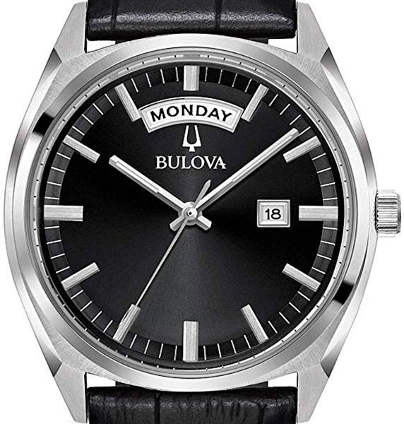 Bulova Mens Analogue Quartz Watch with Leather Strap 96C128
