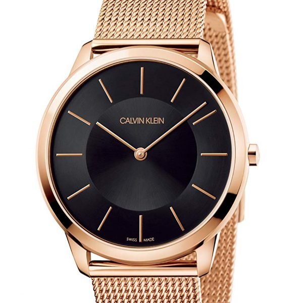 Calvin Klein Rose Gold 'Minimal' Unisex Mesh Bracelet Watch K3M2162Y 40mm