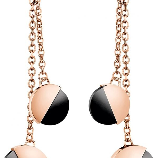 Calvin Klein Spicy Rose Gold Tone Double Disc Drop Earrings KJ8RBE140200