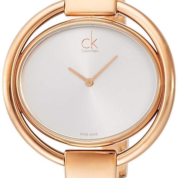 Calvin Klein Rose Gold 'Impetuous' Analogue Semi Bangle Watch K4F2N616