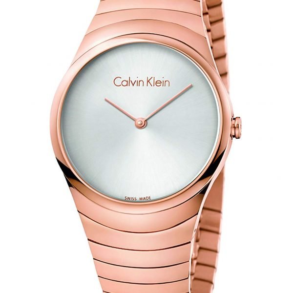 Calvin Klein  Whirl Silver Dial Rose Gold-tone Ladies Watch K8A23646