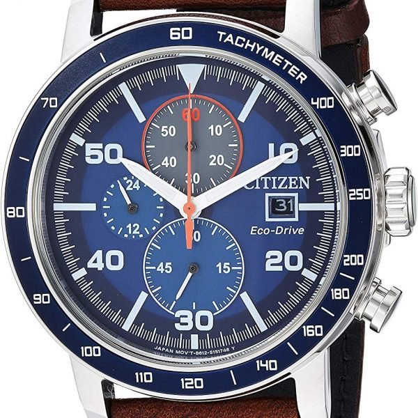 Citizen Men's Eco-Drive CA0648-09L Silver Leather Quartz Dress Watch