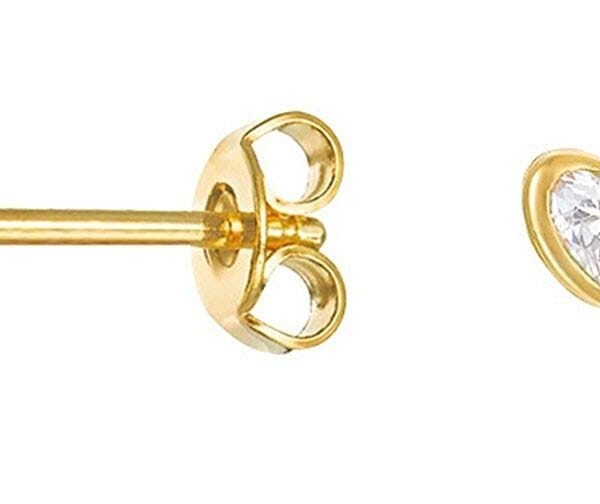 Esprit Women's Stud Earrings-The Essential LOVE GOLD Partially Gold-Plated with Cubic Zirconia Clear ESER02900B000