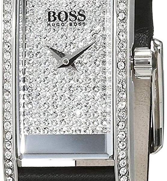 Hugo Boss Womens Cocktail Quartz Black Band Silver Dial 1502389