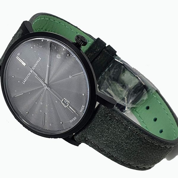 LARSSON & JENNINGS Grey Leather Analogue Watch 38MM