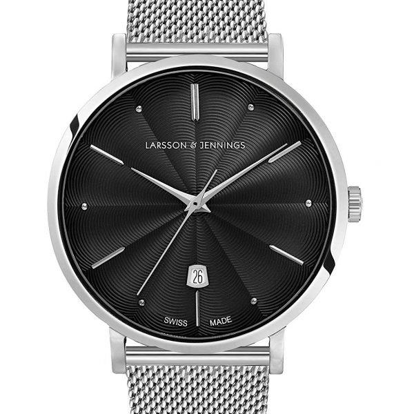 Larsson and Jennings Unisex-Adult Analogue Classic Quartz Watch with Stainless Steel Strap LGN38A-CMSLV-CSG-Q-P-SBLK-O