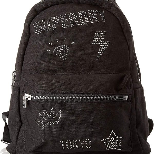 Superdry Midi, Womens Backpack, Rhinestone Black