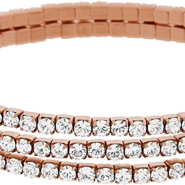 Swarovski Twisty Drop Bangle, White, Rose gold plating