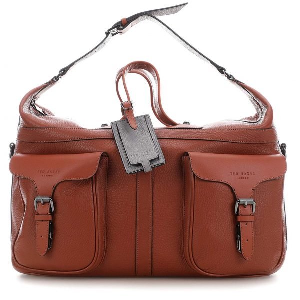 TED BAKER GANSU LEATHER HOLDALL DUFFLE WEEKEND TRAVEL BAG